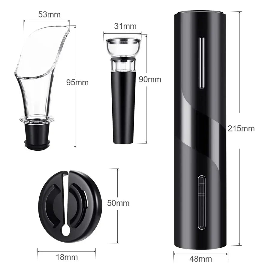 OFENGIQ Electric Wine Opener – Automatic Corkscrew with Foil Cutter | Sleek, Battery-Powered Bottle Opener for Red Wine
