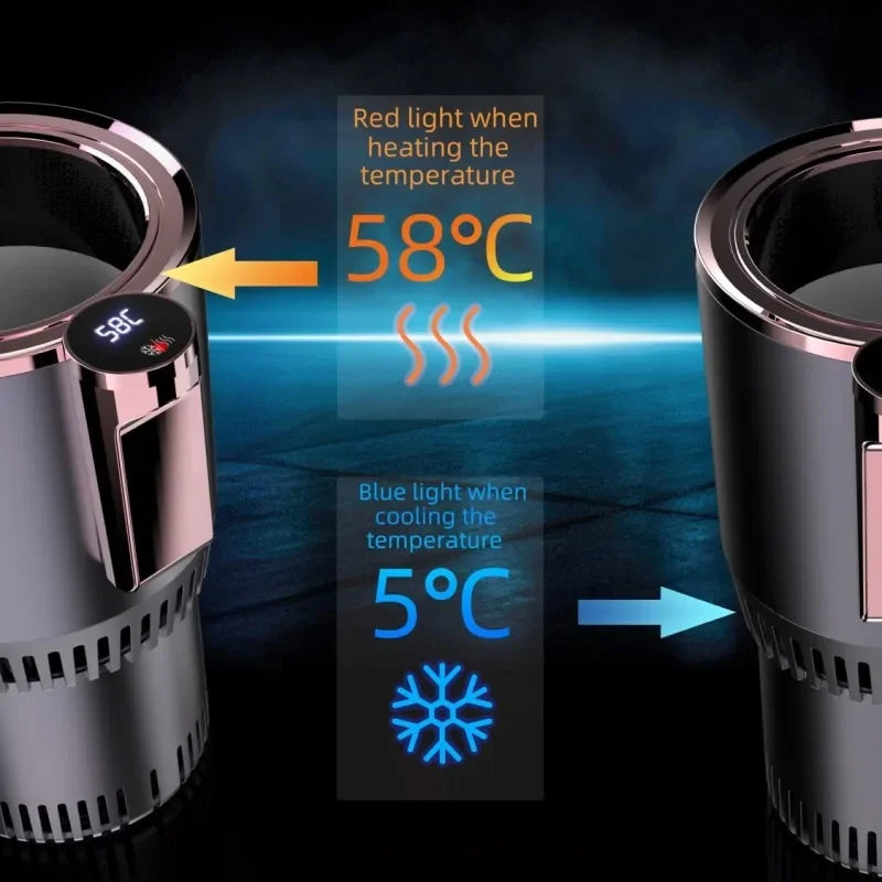 Smart Car 2-in-1 Hot & Cold Cup Holder – Fast Heating & Cooling Mini Drink Warmer & Cooler with Touchscreen Control