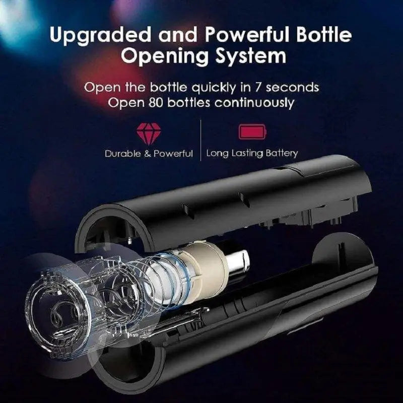 OFENGIQ Electric Wine Opener – Automatic Corkscrew with Foil Cutter | Sleek, Battery-Powered Bottle Opener for Red Wine