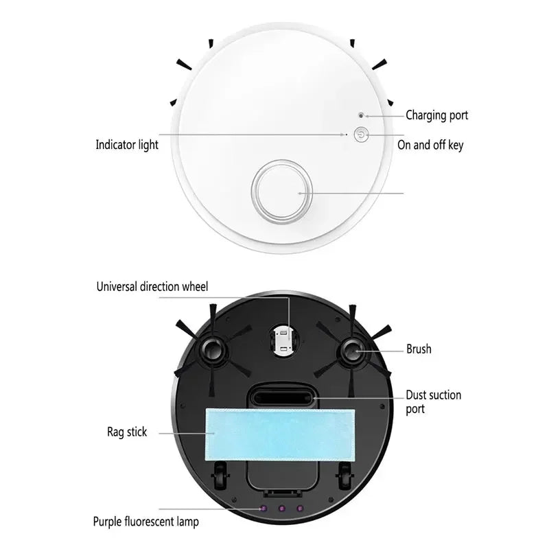 TINSOL 3-in-1 Smart Sweeping Robot – Vacuum, Mop & Sweep | Ultra-Slim, Wireless Cleaning Solution