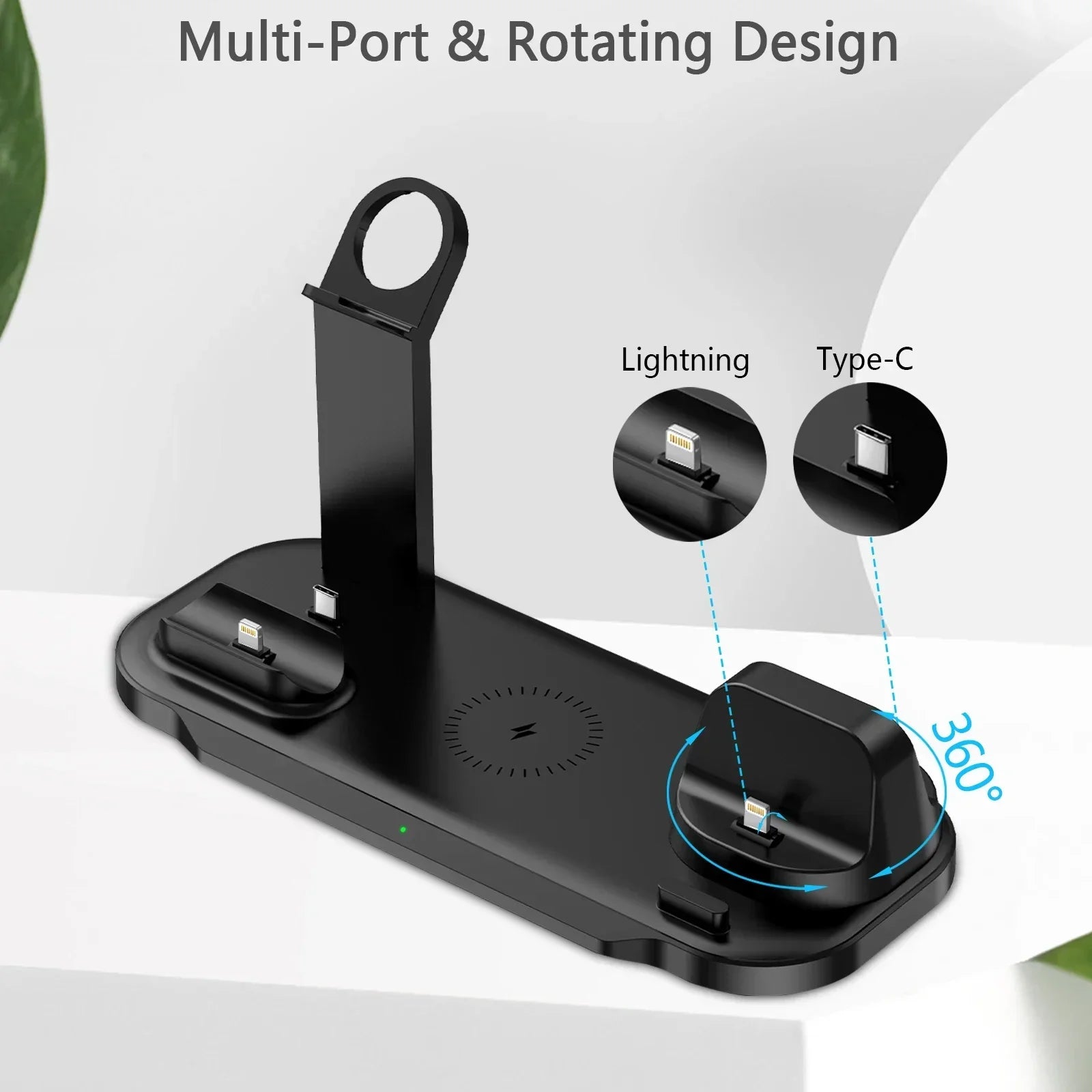 7-in-1 30W Wireless Charging Station – Fast Charger Stand for iPhone 15/14/13/12/11 Pro Max, Apple Watch Series 8–6, and AirPods Pro