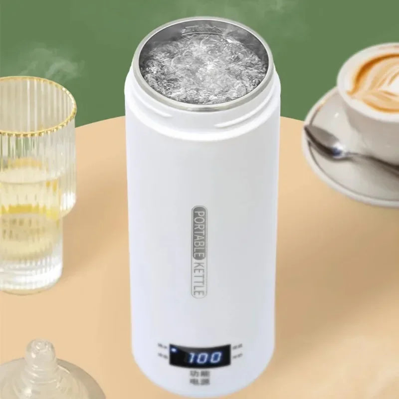 500ML Portable Electric Kettle – Travel Water Boiler & Thermal Cup | Fast Boil, Keep Warm, Anti-Scald Design for Tea & Coffee