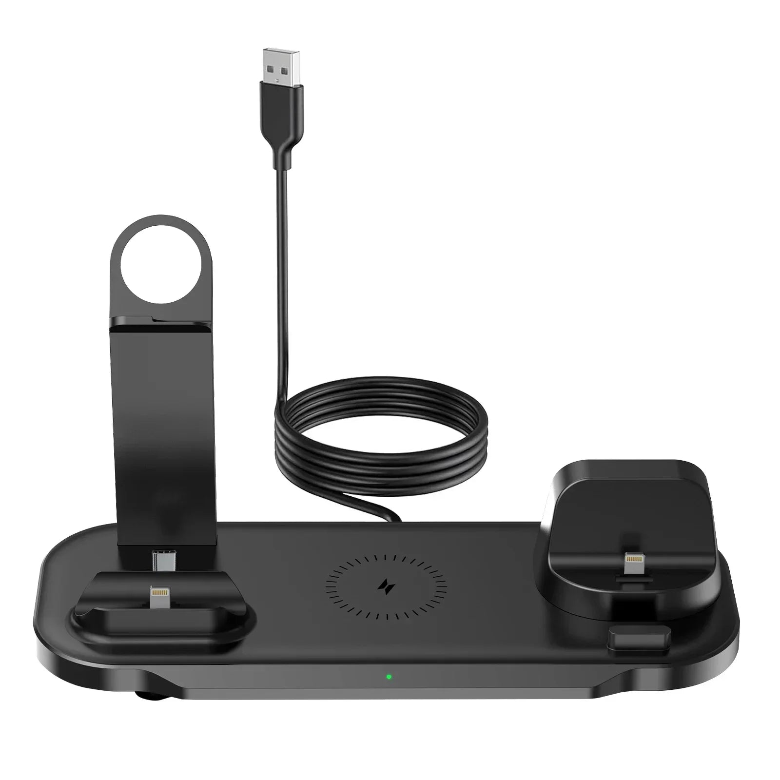 7-in-1 30W Wireless Charging Station – Fast Charger Stand for iPhone 15/14/13/12/11 Pro Max, Apple Watch Series 8–6, and AirPods Pro