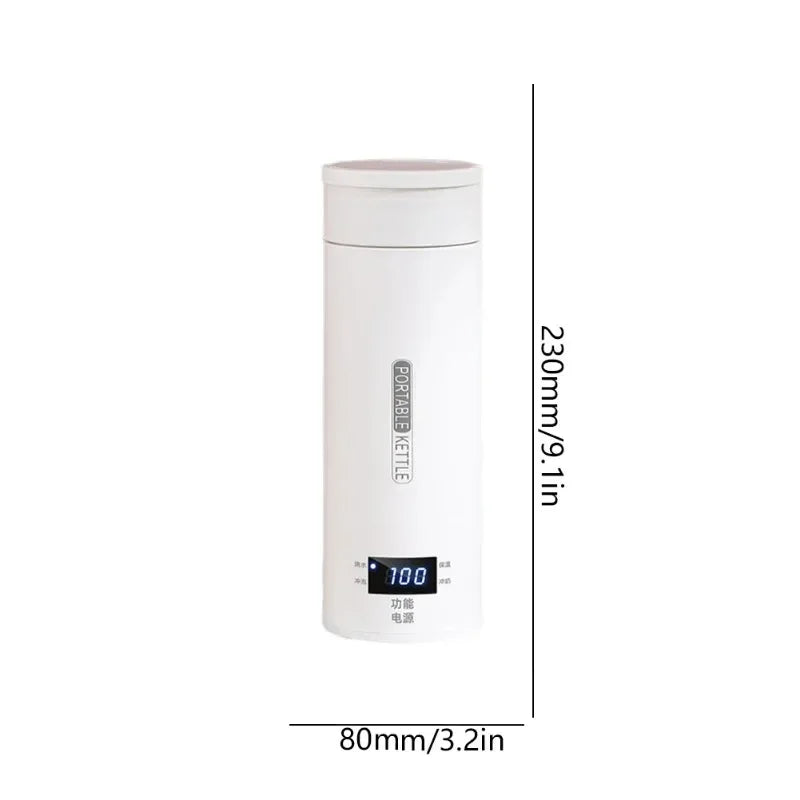 500ML Portable Electric Kettle – Travel Water Boiler & Thermal Cup | Fast Boil, Keep Warm, Anti-Scald Design for Tea & Coffee