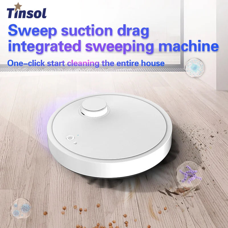 TINSOL 3-in-1 Smart Sweeping Robot – Vacuum, Mop & Sweep | Ultra-Slim, Wireless Cleaning Solution